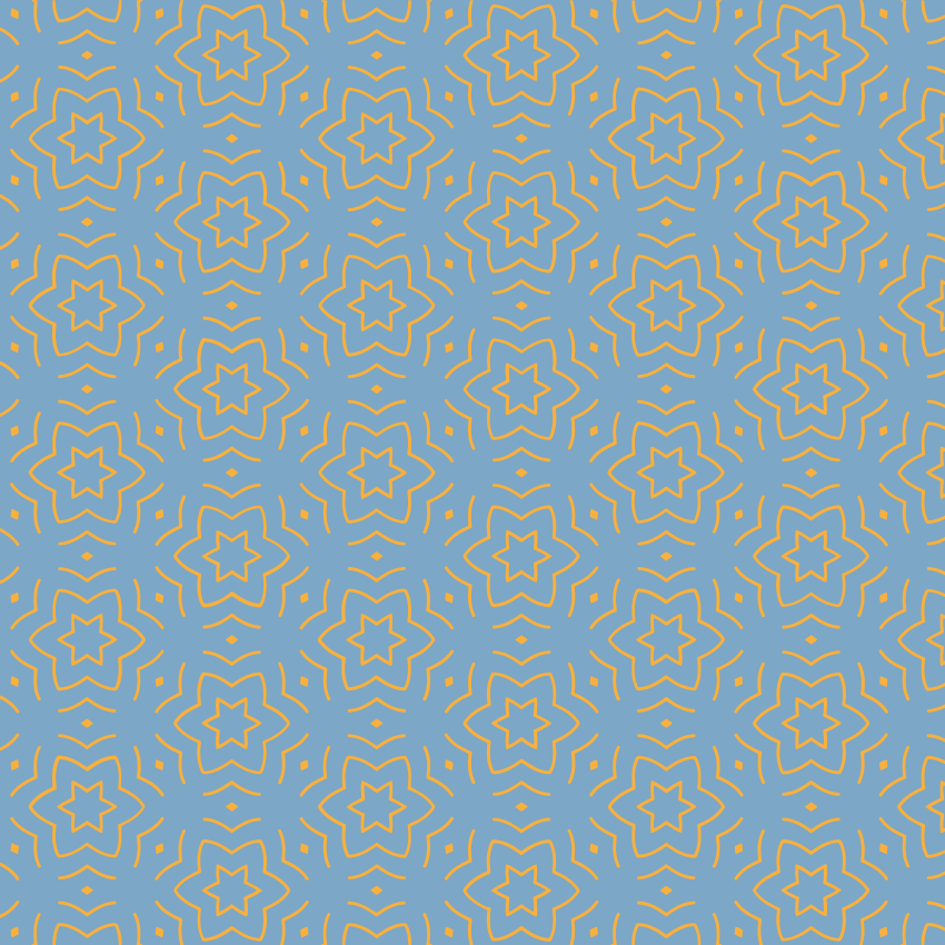 Abstraktní žlutý vzor Vinylový koberec s hvězdami - TenStickers