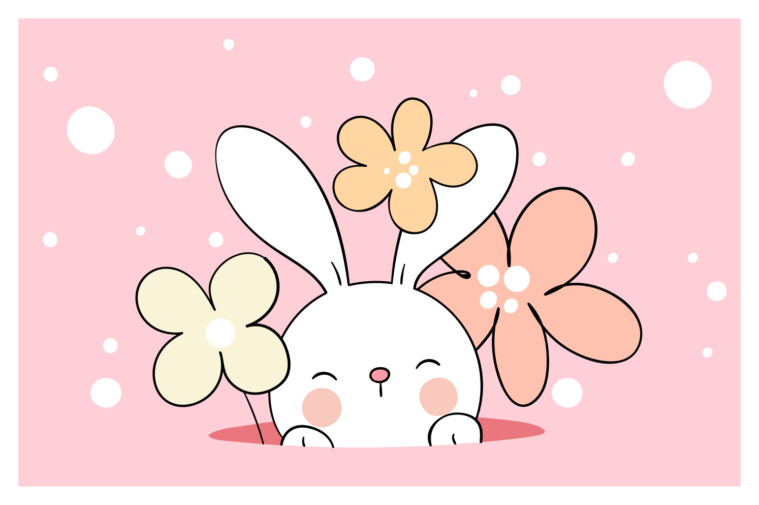 Králík na tečkované pozadí zvířecí koberec - TenStickers