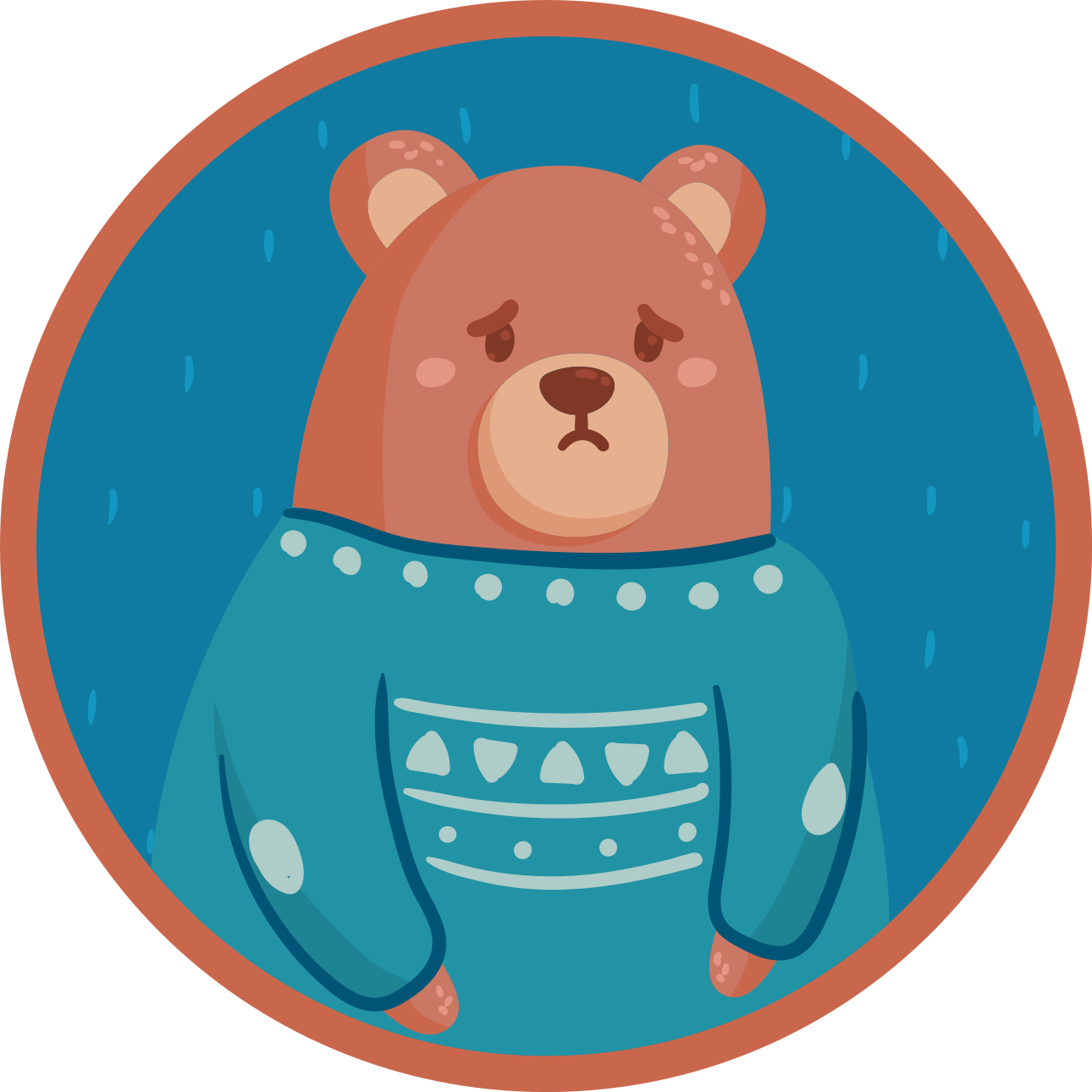 Svetr se smutným medvědem Vinylový koberec do školky - TenStickers