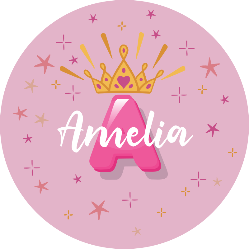 Personalizované jméno princezny Ostatní Vinylový koberec - TenStickers