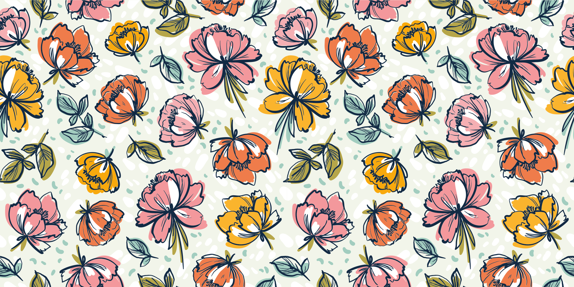 Barevný abstraktní květinový vzor květinový koberec - TenStickers