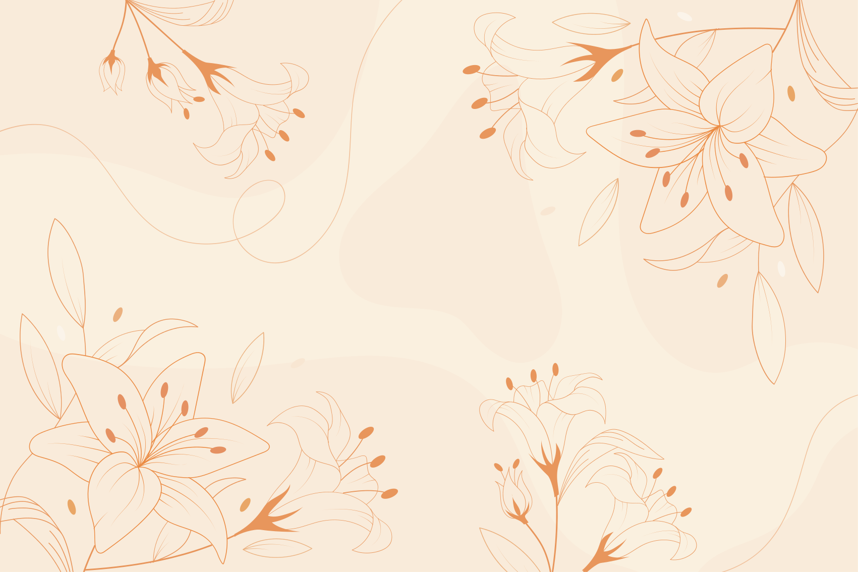 Květinové ručně tažené stylu květinový koberec - TenStickers