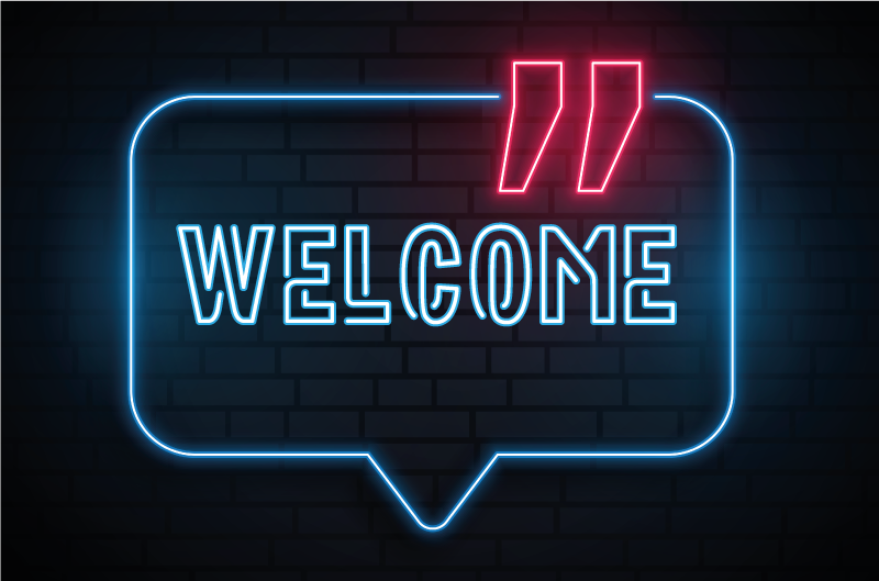 Neonový modrý nápis Vinylový koberec ve vstupní hale - TenStickers