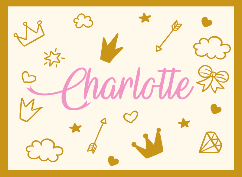 Princeznovské téma se jménem Vinylový koberec se jmény - TenStickers