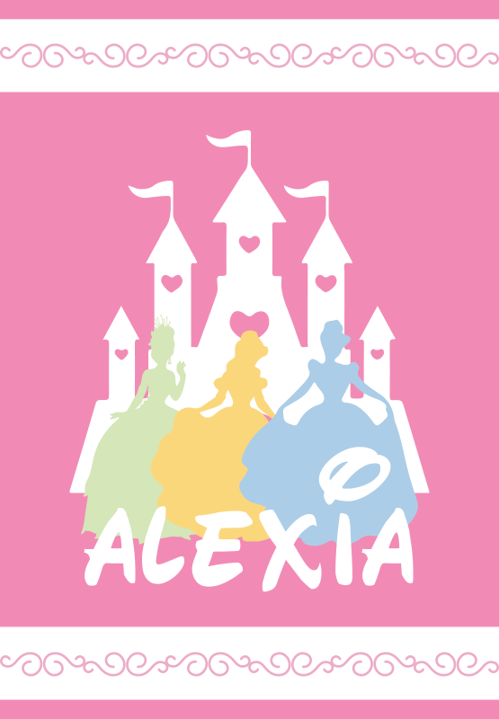 Pohádkový hrad Vinylový koberec se jmény - TenStickers