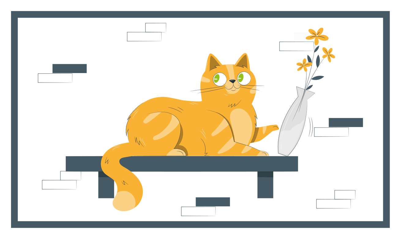 Hravá kočičí scéna Ostatní Vinylový koberec - TenStickers