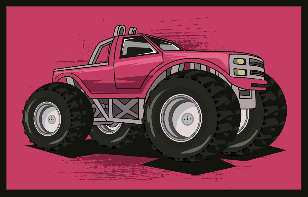 Koberec do obývacího pokoje s velkým monter truckem - TenStickers