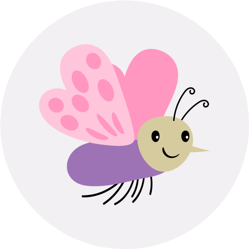 Roztomilý motýl Vinylový koberec pro děti - TenStickers