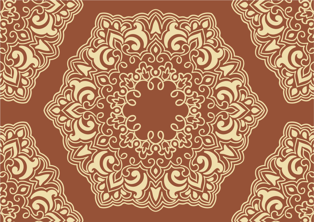 Béžový starožitný ruský styl etnický koberec - TenStickers