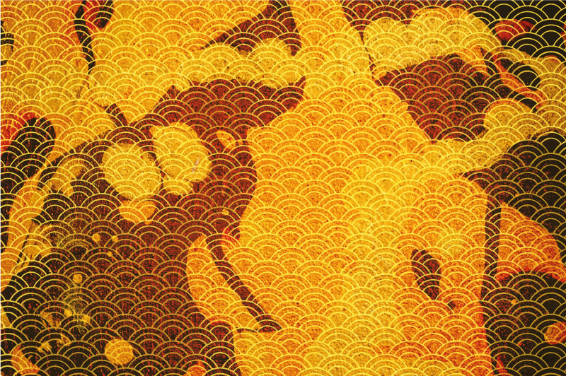 Japonská seigaiha Etnický vinylový koberec - TenStickers