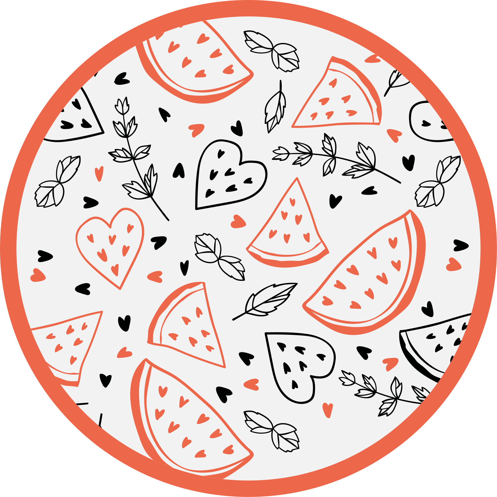 Sladké vzory srdíček Ostatní Vinylový koberec - TenStickers