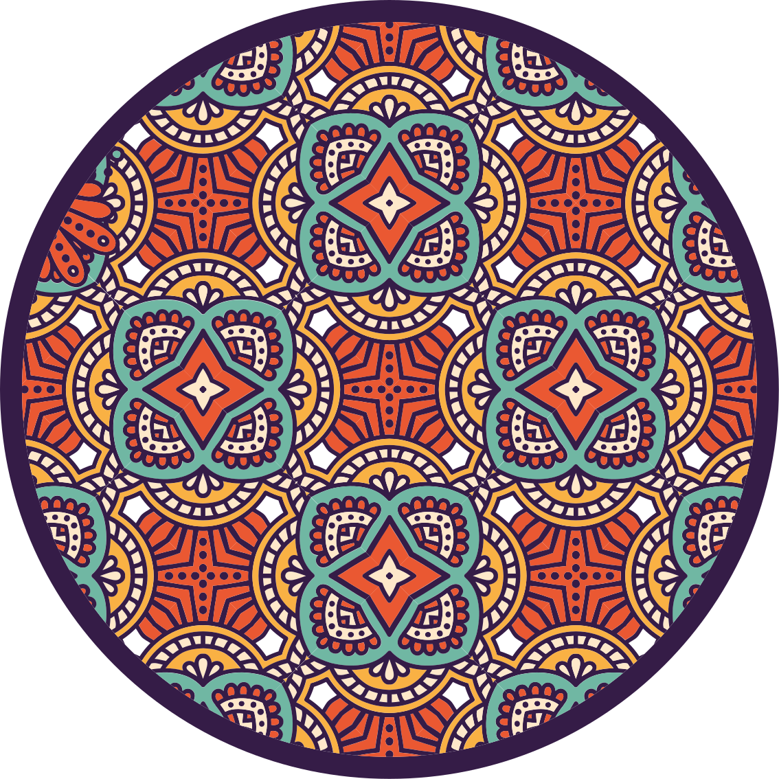 Barevná geometrická harmonie Mandala vinylový koberec - TenStickers