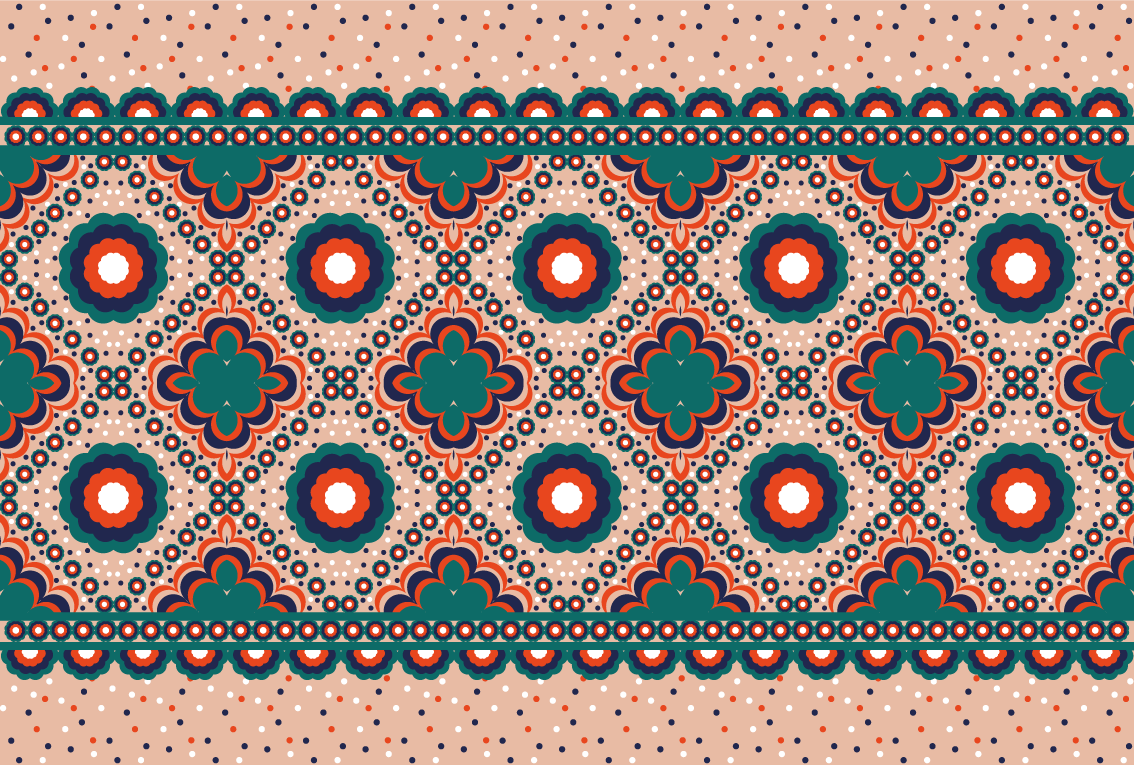 Koberec do ložnice s geometrickým květinovým vzorem - TenStickers