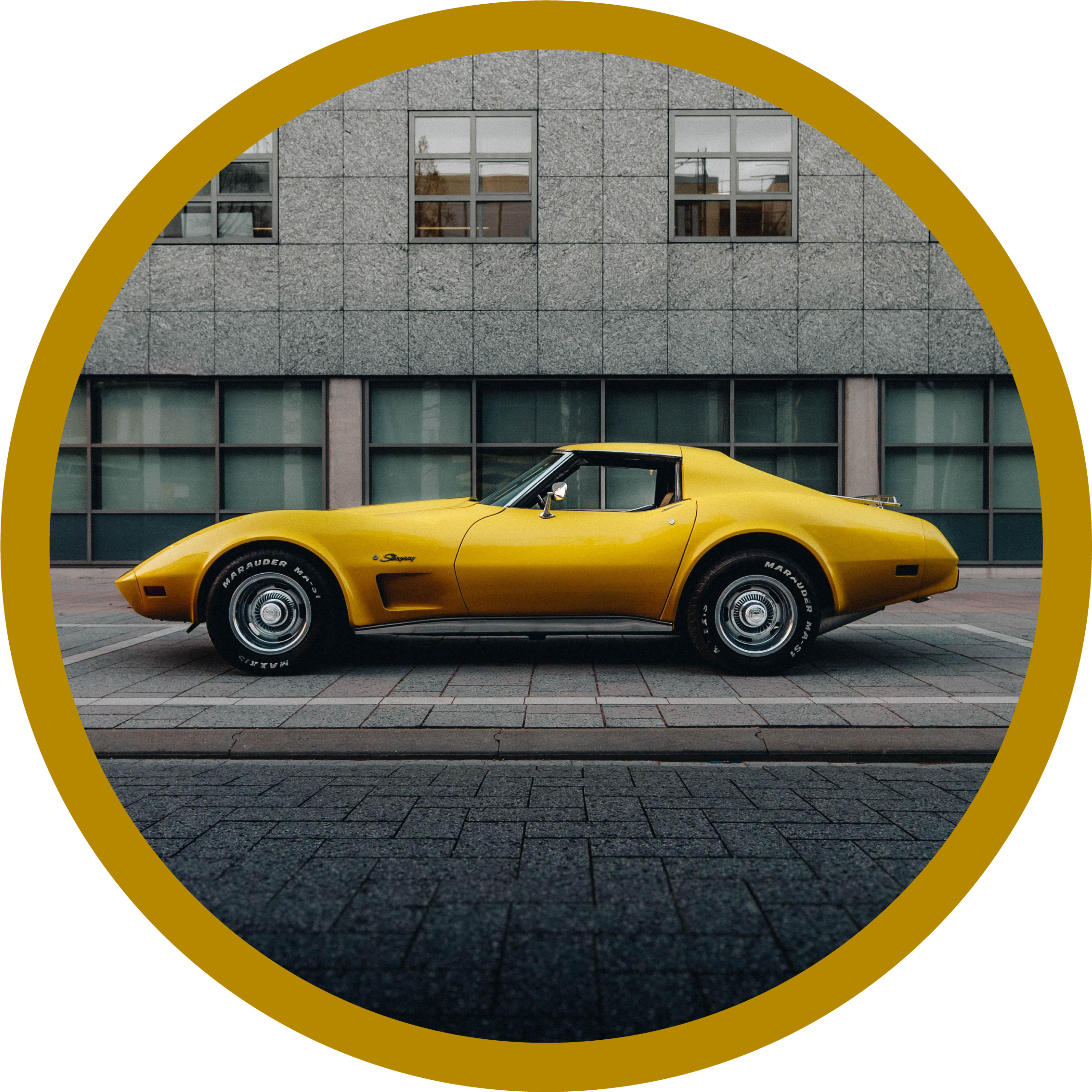 Chevrolet corvette vintage koberec - TenStickers