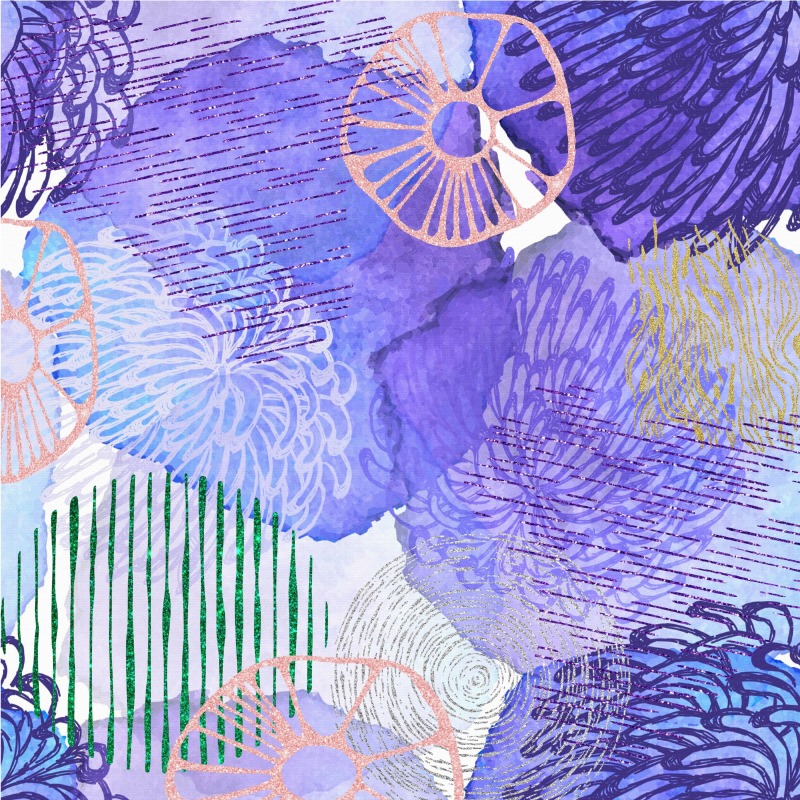 Květinové vírové vzory Koupelnový vinylový koberec - TenStickers