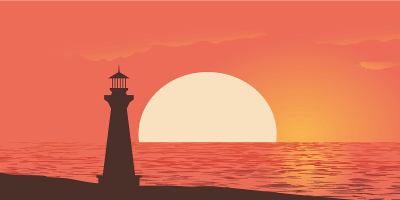 Pohled na pobřežní západ slunce Přírodní vinylový koberec - TenStickers