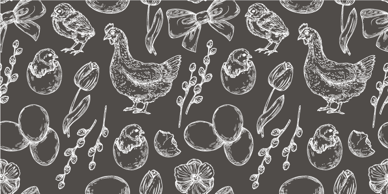 Jarní kuřecí vejce moderní zvířecí koberec - TenStickers