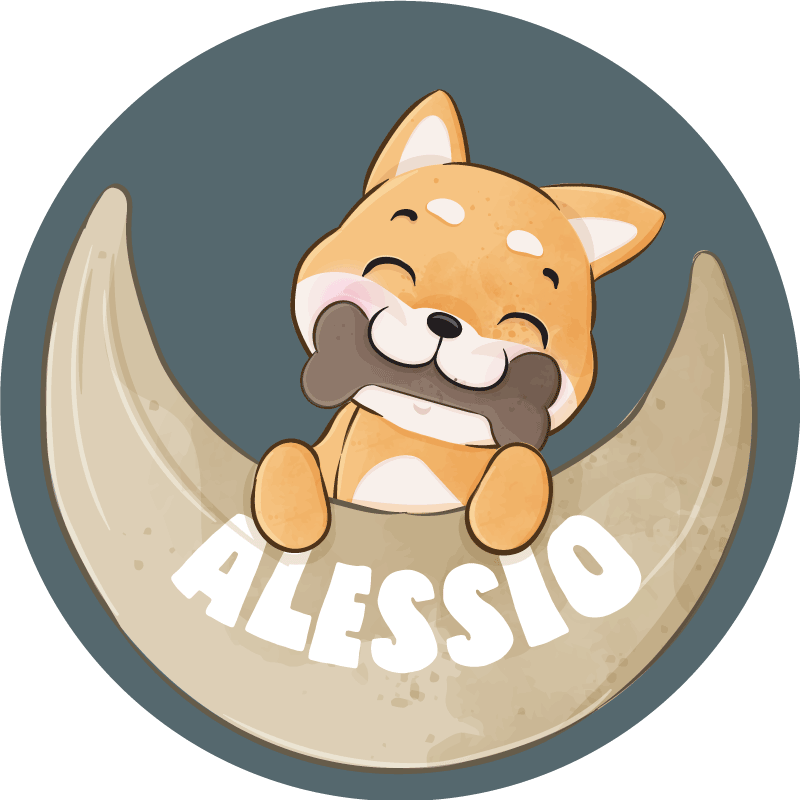 Roztomilé zvířecí psí mops personalizovaná vinylový koberec - TenStickers