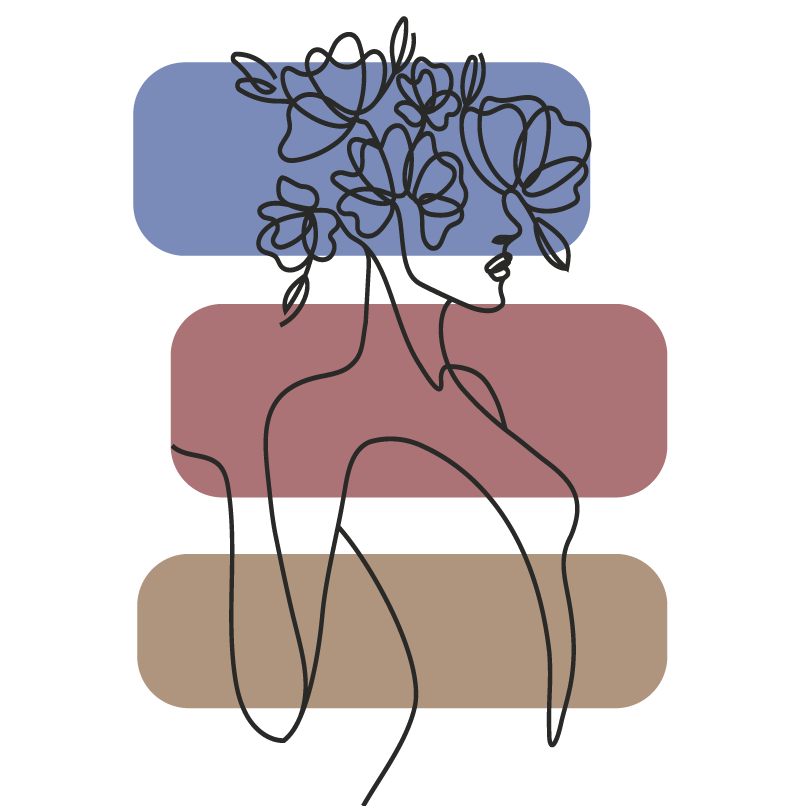 Půvabný botanický obrys Minimalistický vinylový koberec - TenStickers