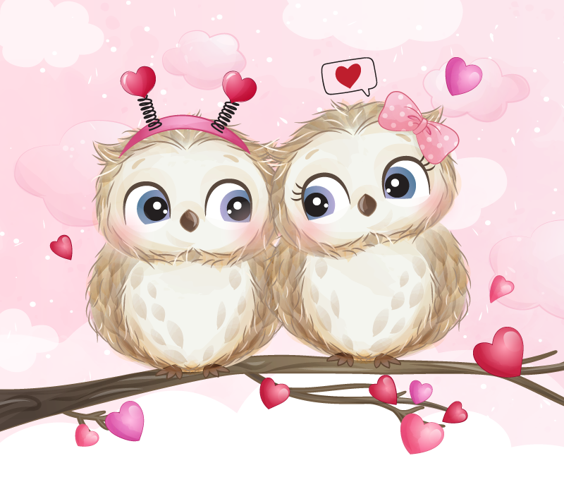 Krásný pár soviček koberec do ložnice - TenStickers