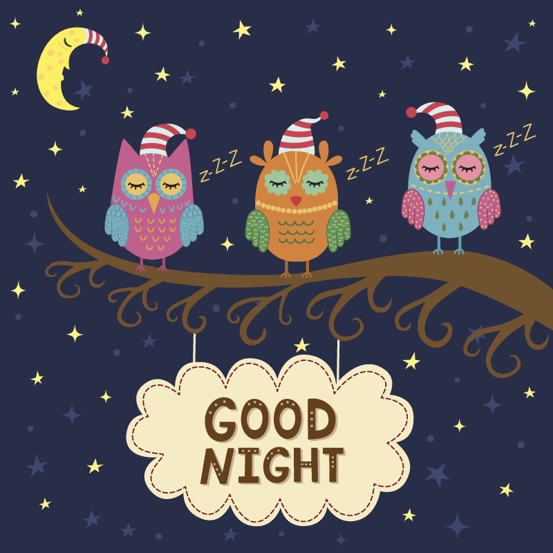 Ospalé sovičí trio Zvířecí vinylový koberec - TenStickers