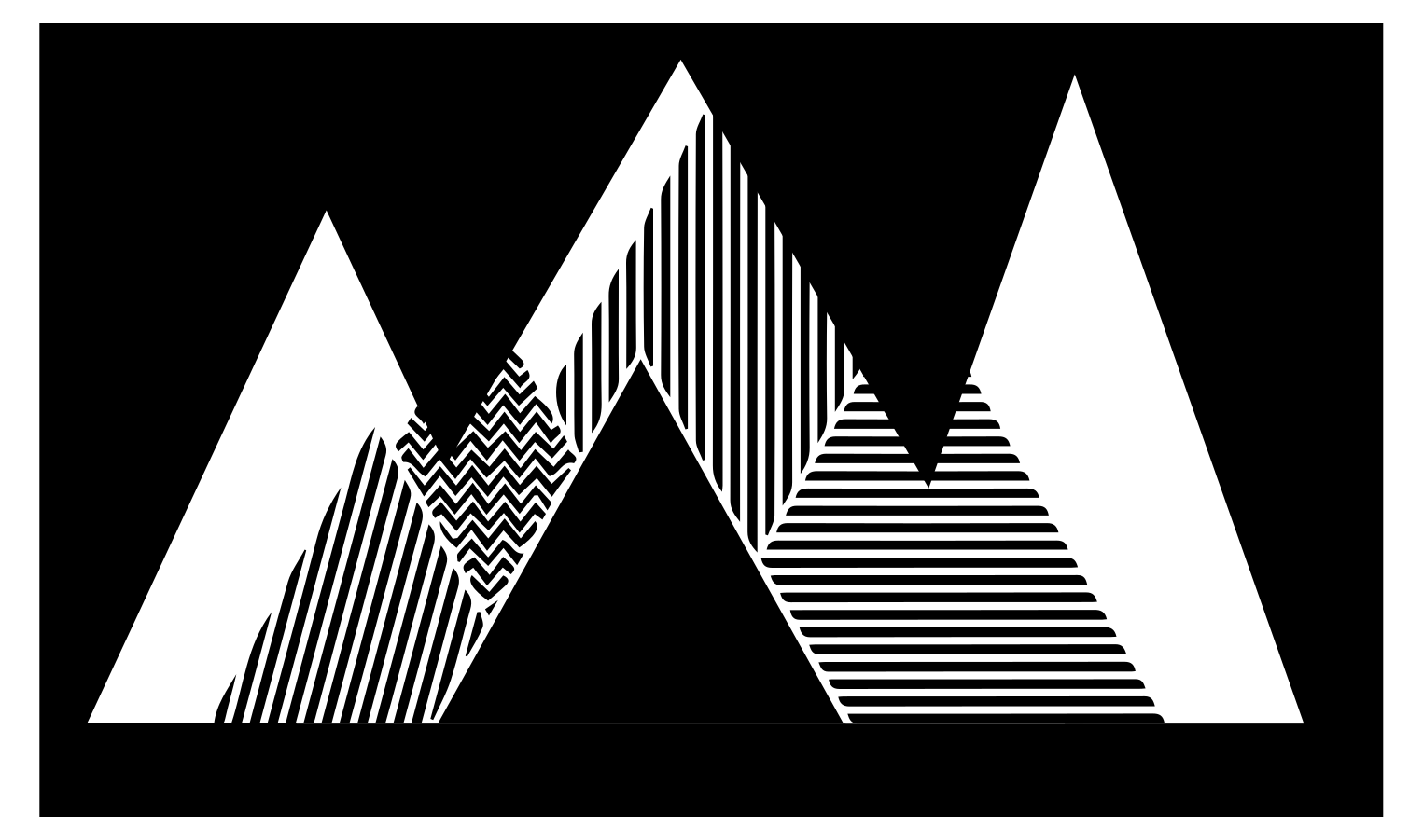 Dětský vinylový koberec černé a bílé pruhované hory - TenStickers