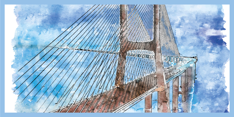 Ilustrace mostu Vinylový koberec obývací pokoj - TenStickers