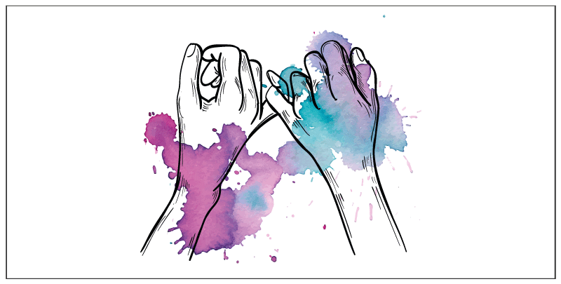 Barevné gesto rukou Vinylový koberec pro teenagery - TenStickers