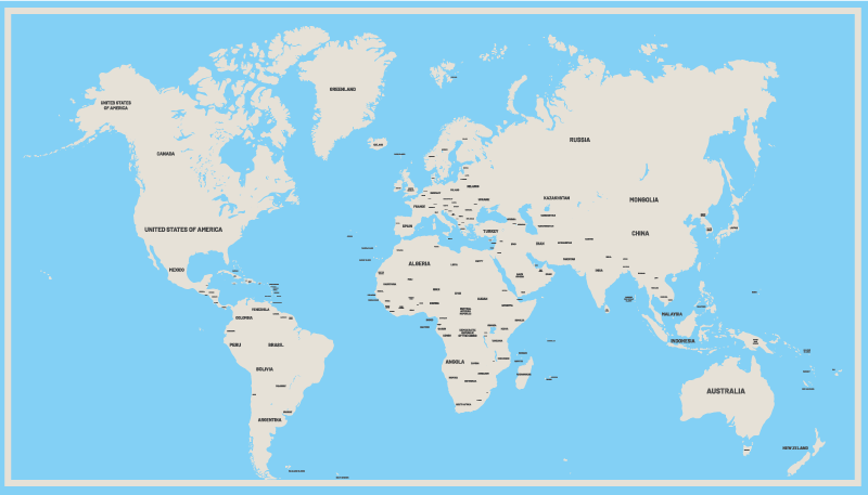 Globální jednoduchý design Vinylový koberec z celého světa - TenStickers