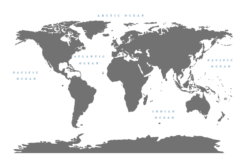 šedé kontinenty s bílým pozadím koberec mapy - TenStickers