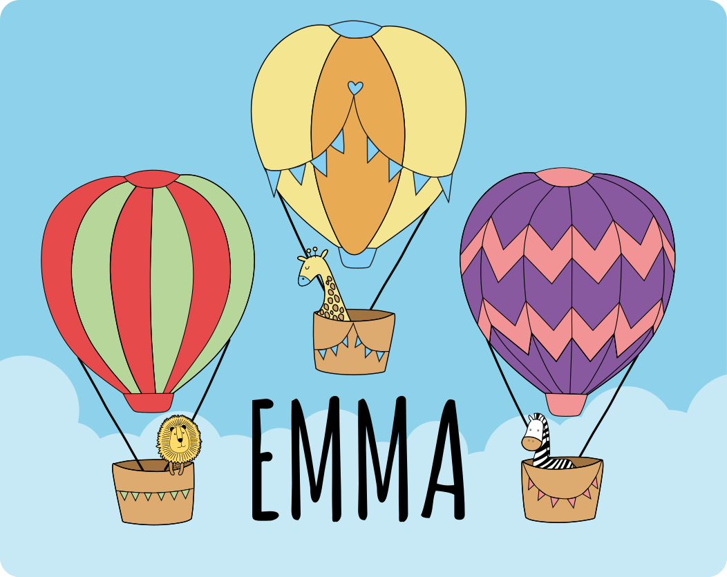 Balónky s roztomilými zvířaty přizpůsobená vinylový koberec - TenStickers