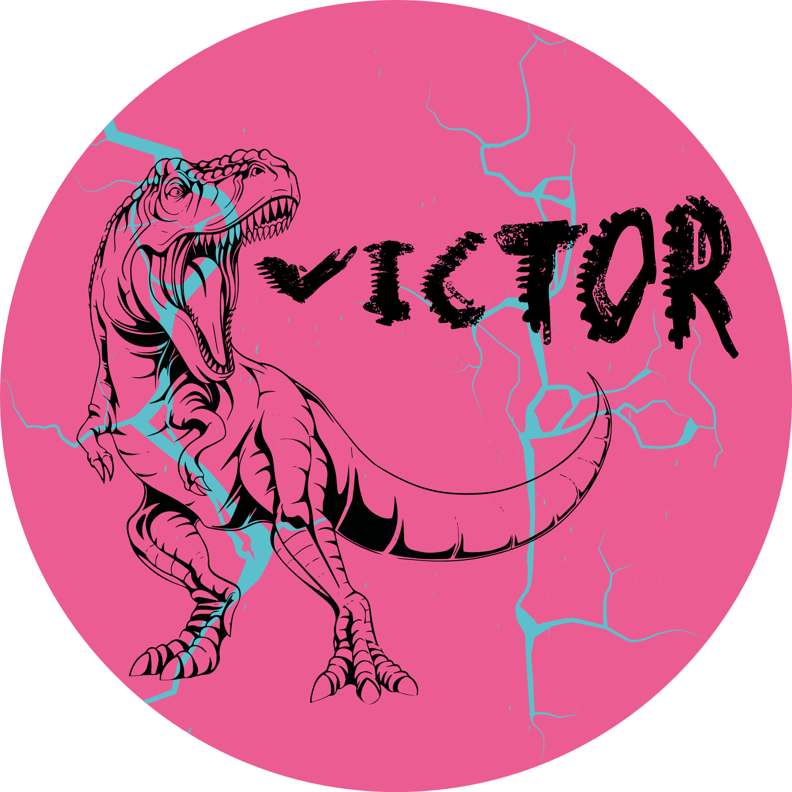 Růžový t-rex se jménem Ostatní Vinylový koberec - TenStickers