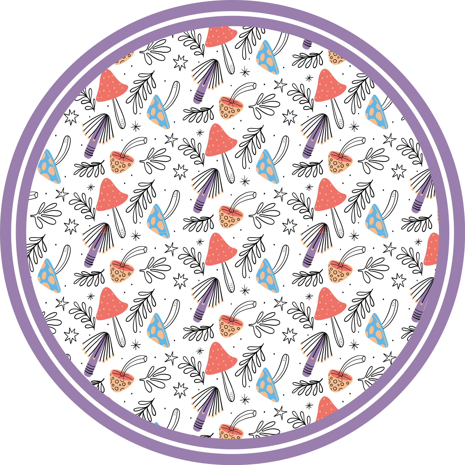 Raší barevné houby Přírodní vinylový koberec - TenStickers