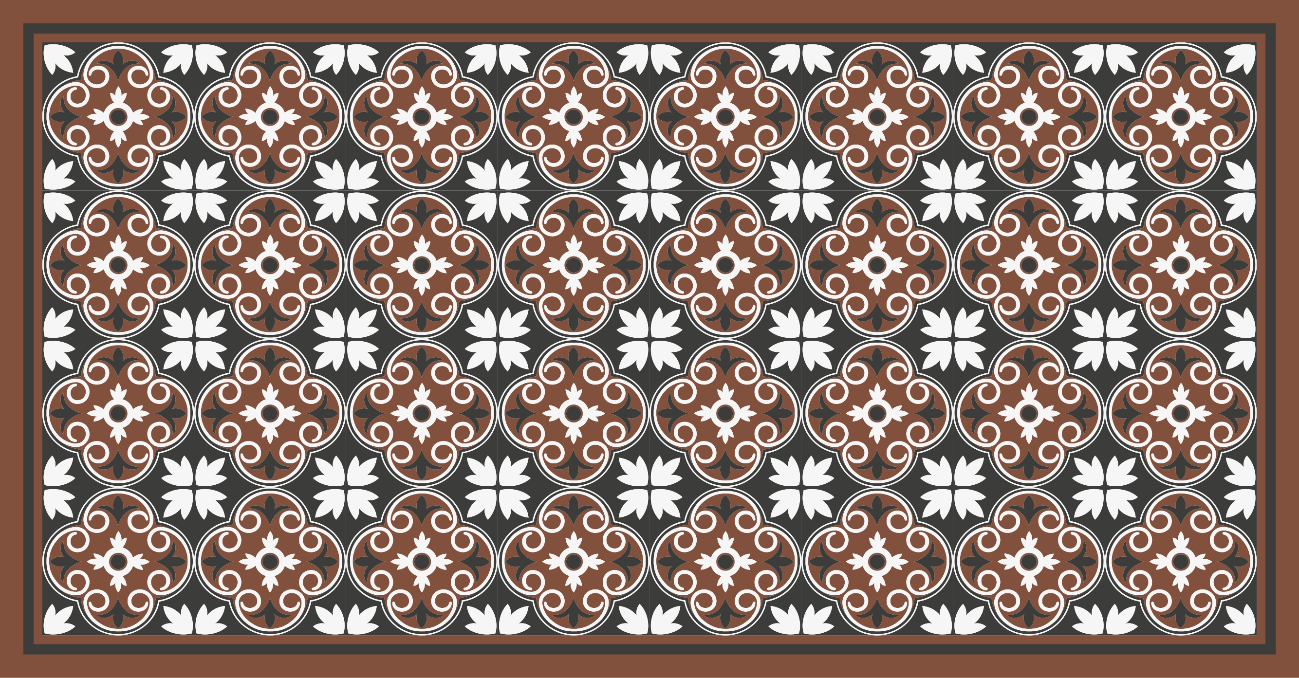 Složité květinové aranžmá Mozaikový vinylový koberec - TenStickers