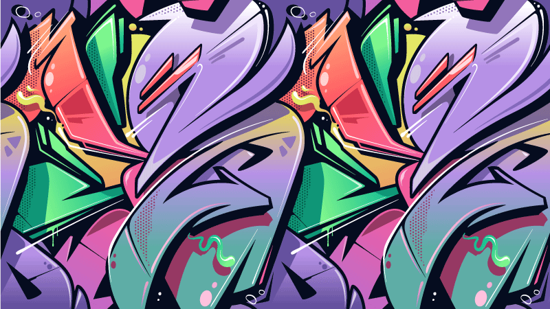 Barevný graffiti street art textury koberec - TenStickers