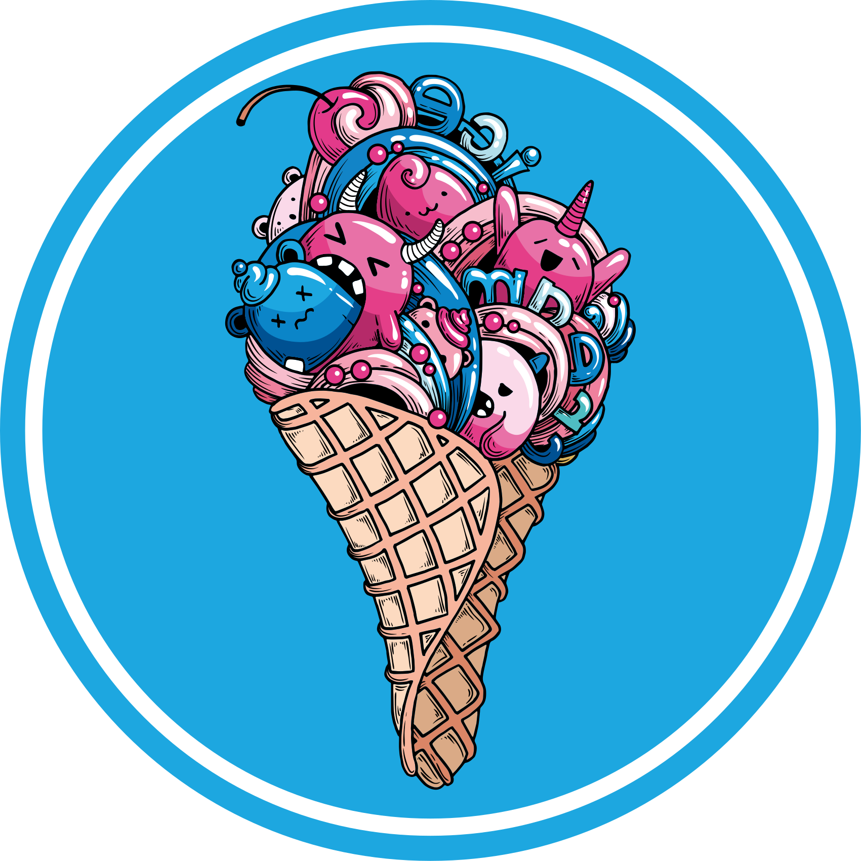 Zmrzlinová potěšení Kulatý vinylový koberec - TenStickers