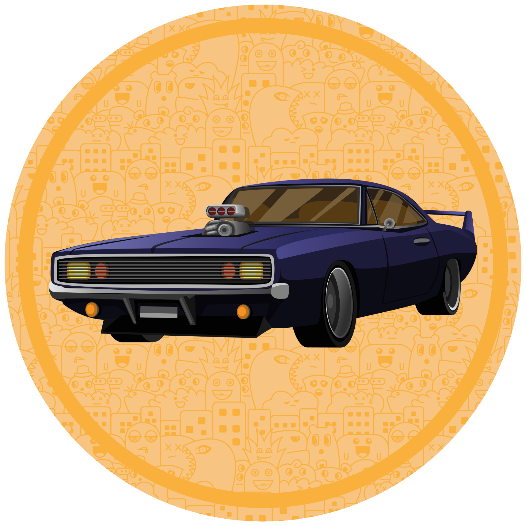 Klasický muscle car Vinylový koberec pro teenagery - TenStickers