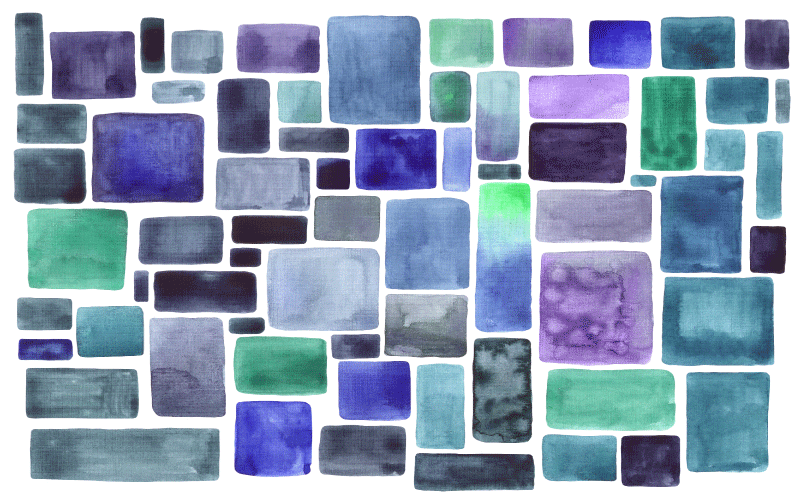 Blokový vzor modrých odstínů vinylový koberec - TenStickers