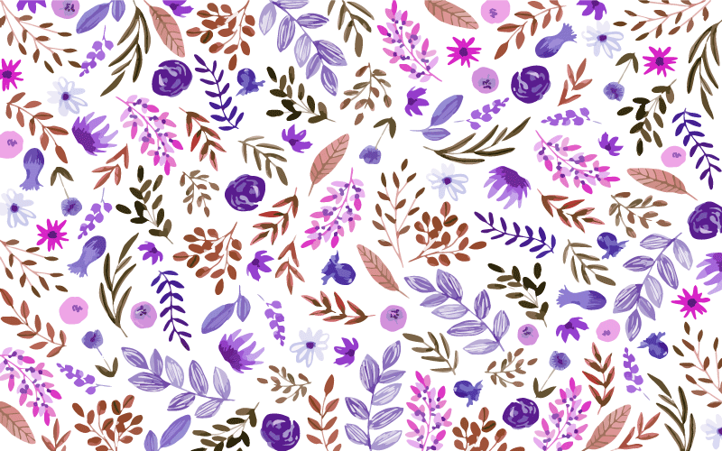 Fialový akvarel okvětní lístky květinový koberec - TenStickers