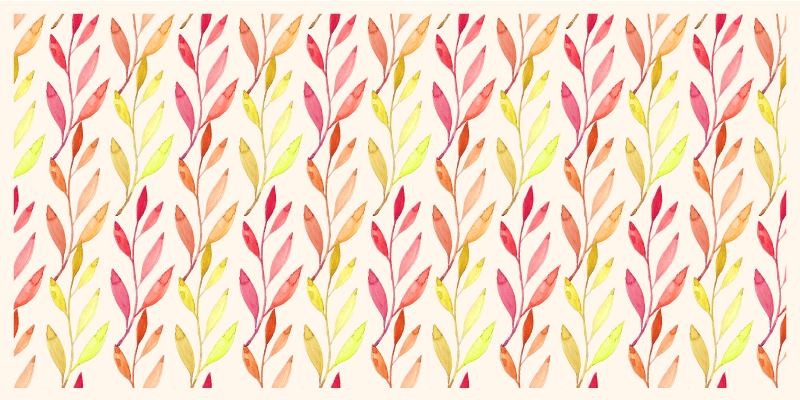 Růžový akvarel tenké listy květinový koberec - TenStickers