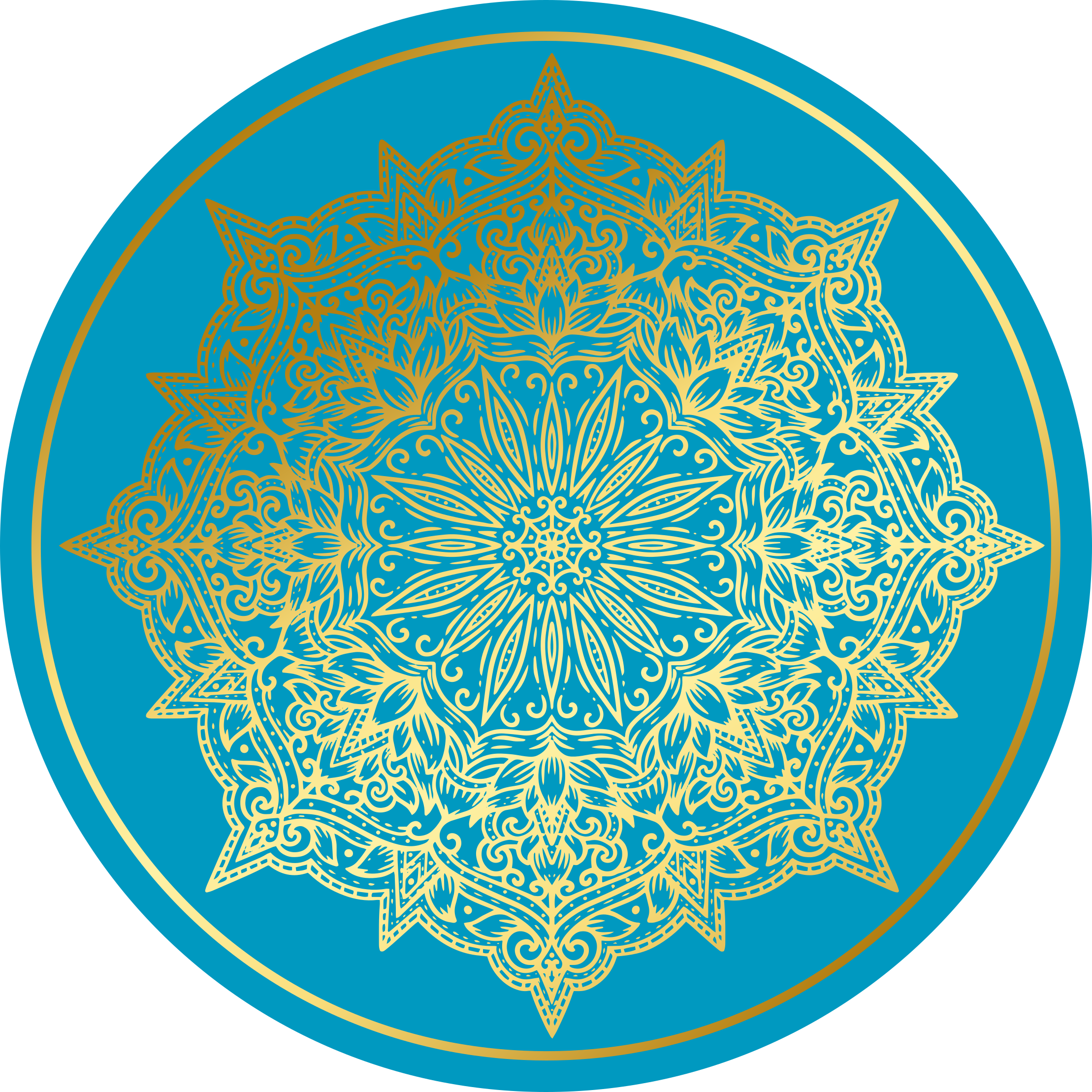 Složité umělecké dílo mandaly Kulatý vinylový koberec - TenStickers