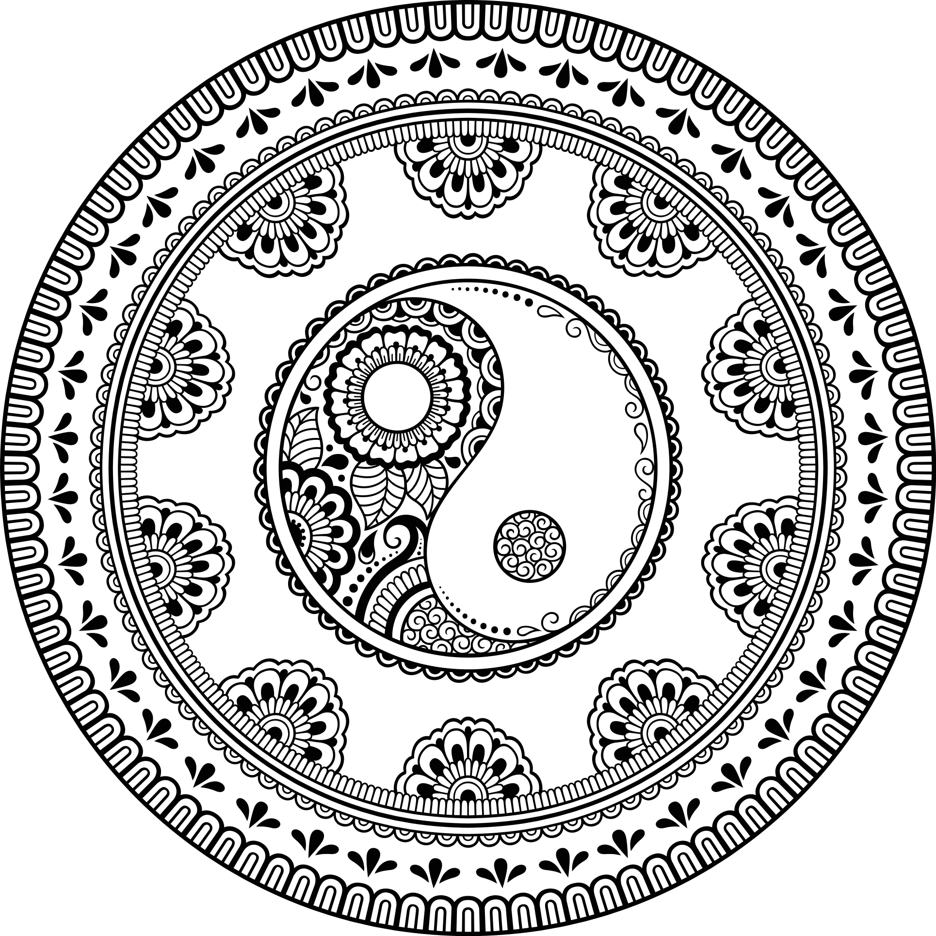 Vinylový koberec duchovní hindština styl symboly mandaly - TenStickers