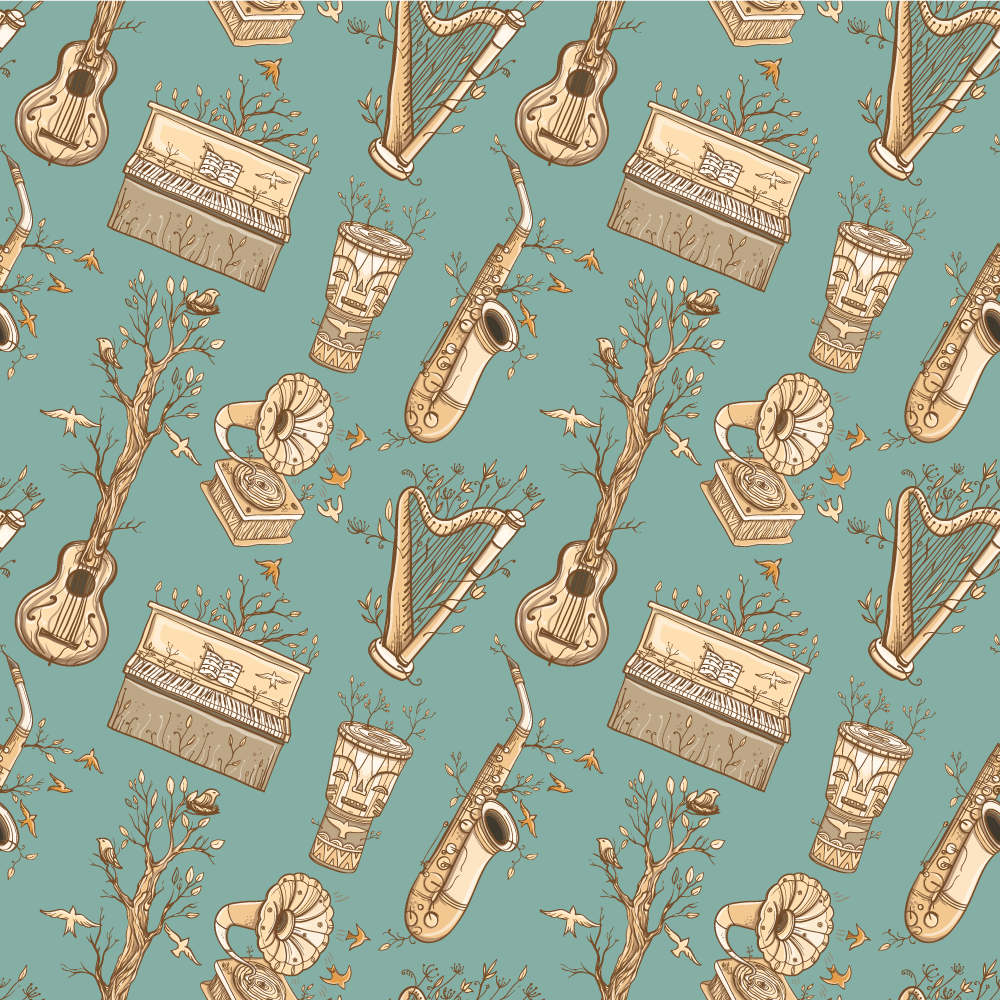 Koncept hudebních nástrojů Ostatní Vinylový koberec - TenStickers