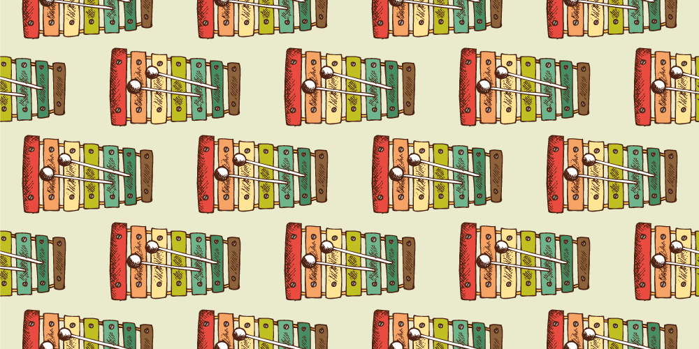 Barevný xylofonový vzor Vinylový koberec pro teenagery - TenStickers