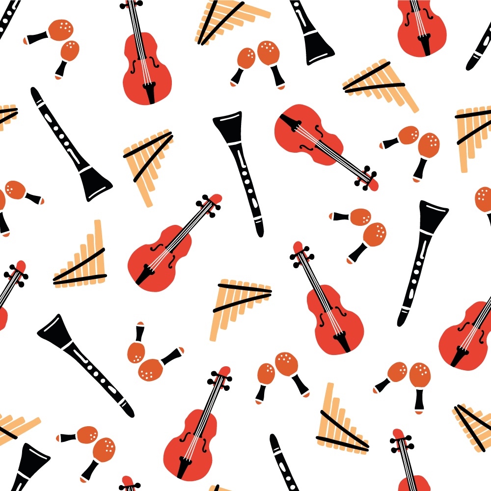 Ostatní vinylový koberec s motivy hudebních nástrojů - TenStickers