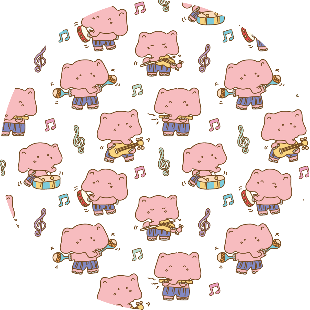 Zábava s hudebními slony Zvířecí vinylový koberec - TenStickers