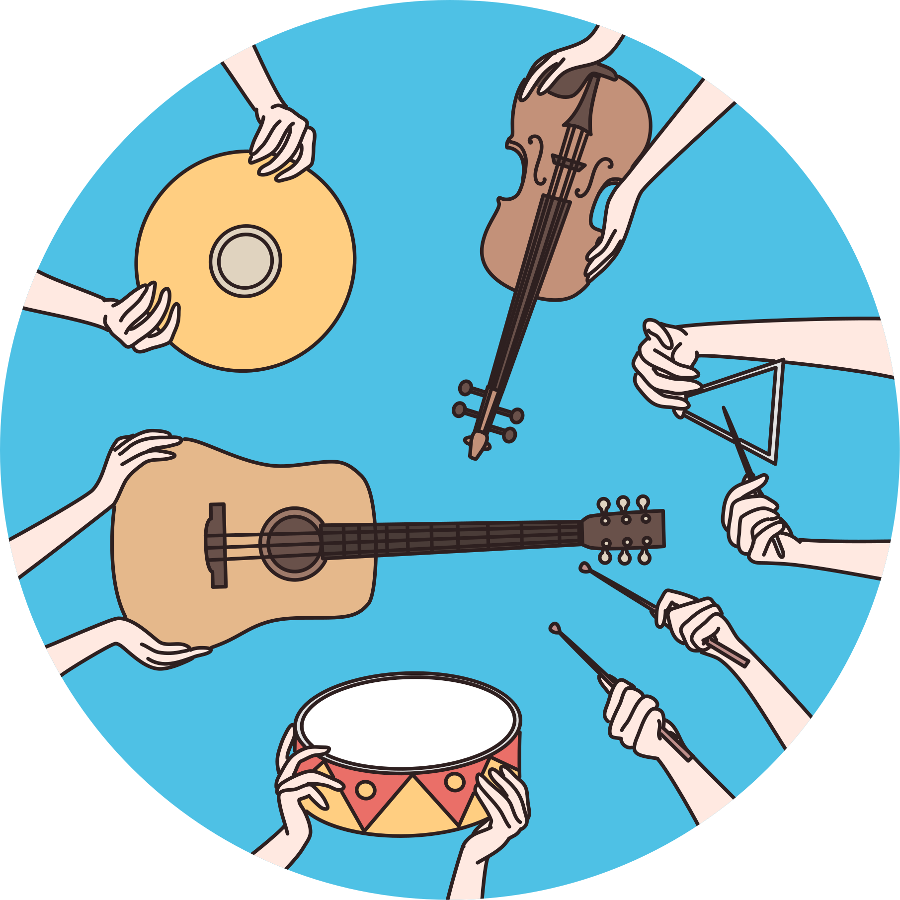 Hudební nástroje kreativní umění ložnicový koberec - TenStickers