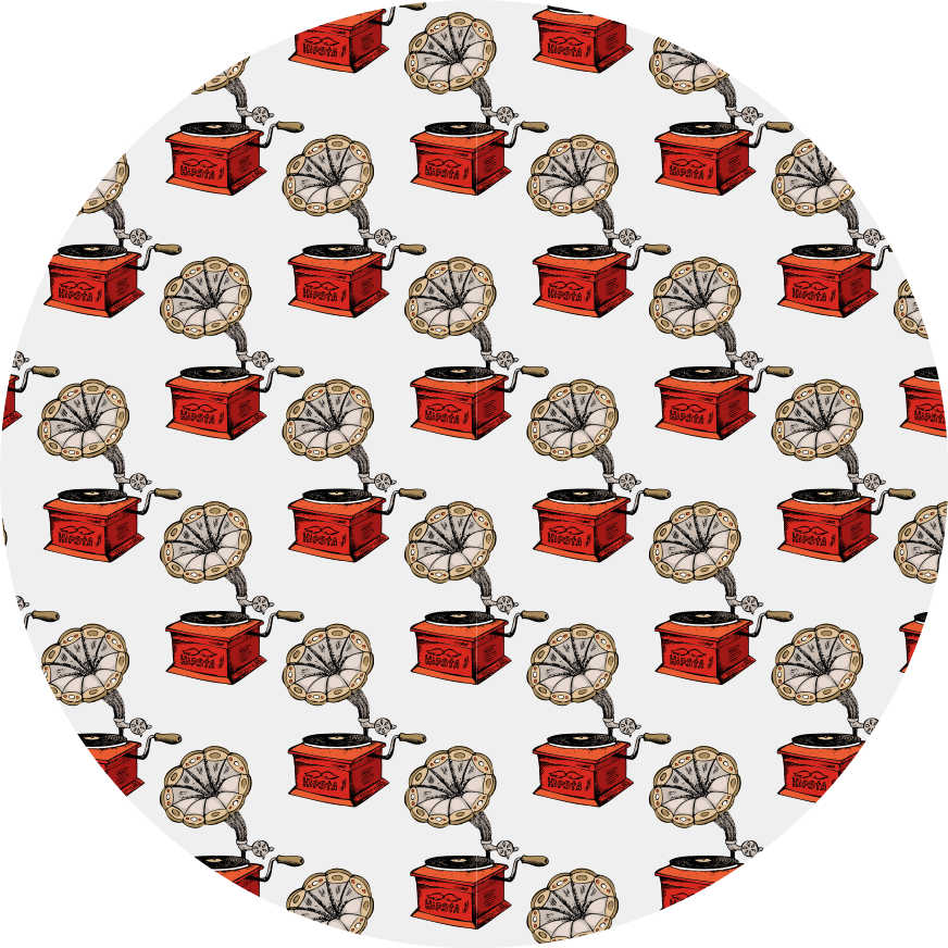 Kruhový koberec se vzorem retro gramofonu - TenStickers