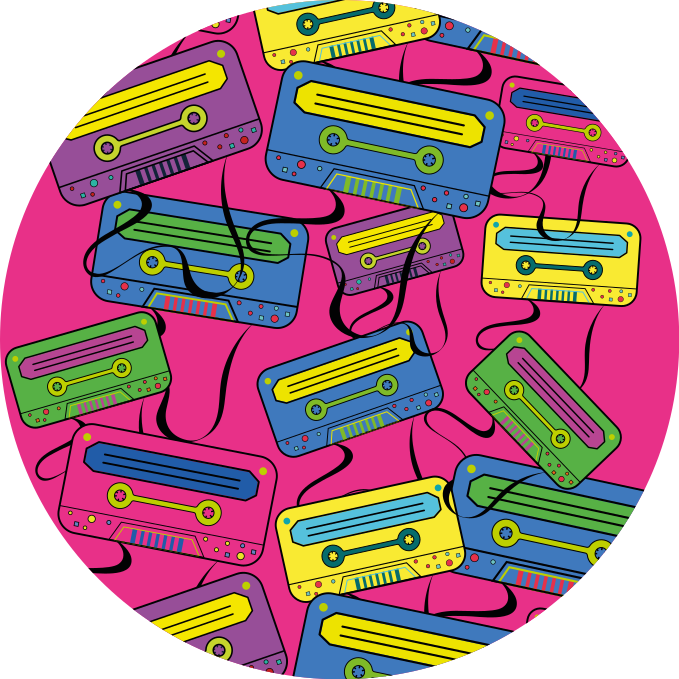 Ostatní vinylový koberec Živé kazety - TenStickers