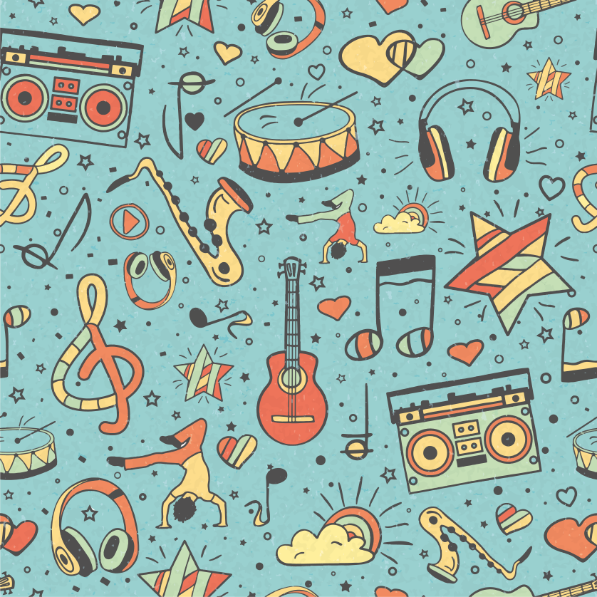 Vinylový koberec s ikonou barevných nástrojů - TenStickers